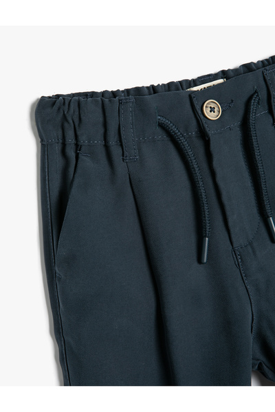 Koton Basic Pantolon Cepli Beli Bağlamalı Viskon Kumaş