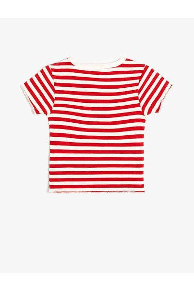 Koton T-Shirt Short Sleeve Round Neck Ribbed Cotton