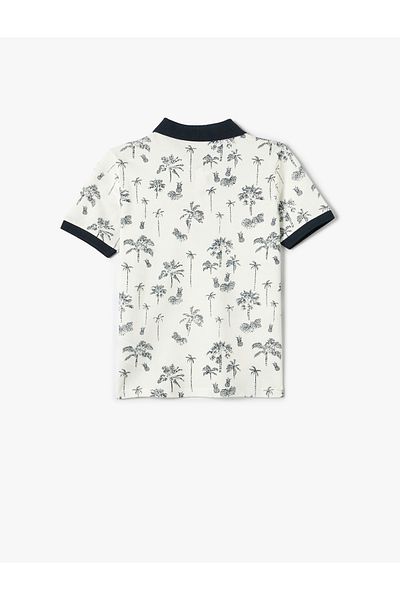 Koton Tricou cu mânecă scurtă cu guler polo cu imprimeu din bumbac
