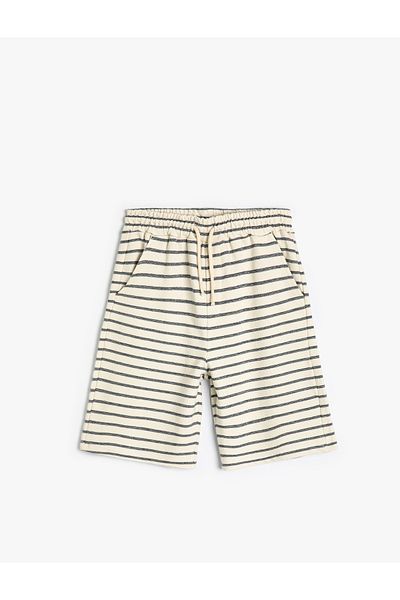 Koton Cotton Tie Waist Shorts - Pocketed