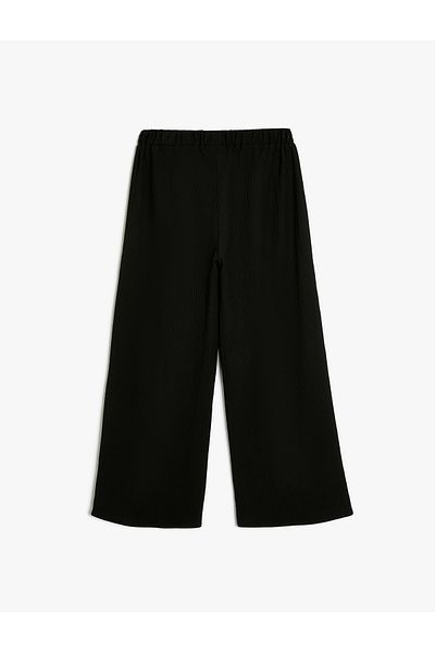 Koton Basic Hose Weites Bein Elastischer Bund Strukturiert