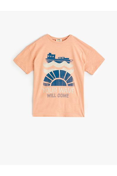 Koton Crew Neck Printed Short Sleeve T-Shirt