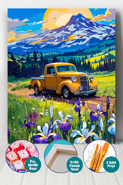 Picasso Sayılarla Boyama Numaralı Tuval Seti Fırça Boya Dahil 40x50 Cm Dağ Yolu