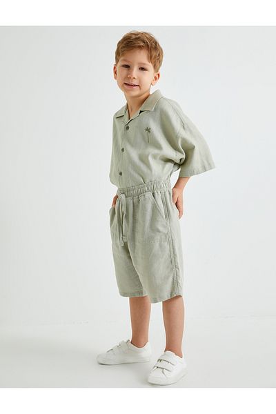 Koton Relaxed Fit Linen Shorts - Tie Waist and Pocket