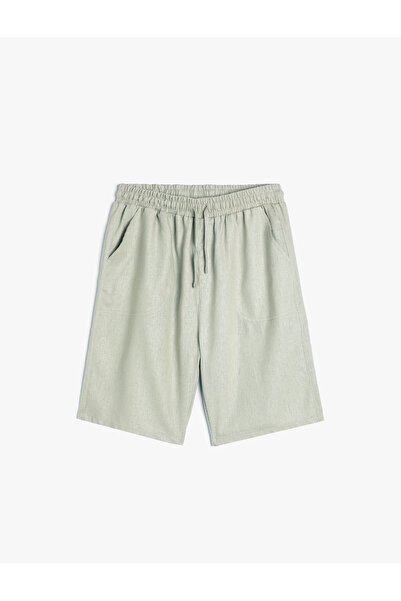 Koton Lastikli Bel Normal Yeşil Erkek Çocuk Şort 4SKB40089TW