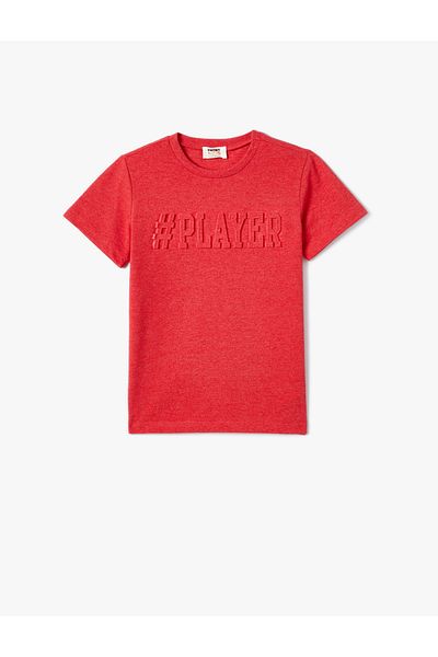 Koton T-Shirt Short Sleeve Crew Neck Embossed Printed