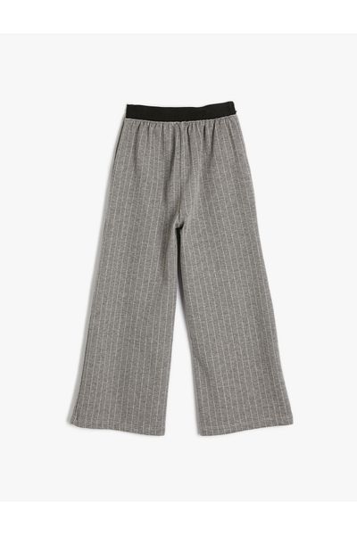 Koton Spanish Leg Trousers Shiny Detailed Elastic Waist