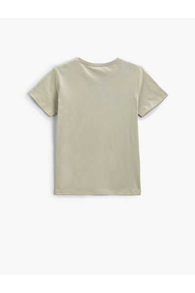 Koton Tricou cu mânecă scurtă din bumbac imprimat surf - decolteu