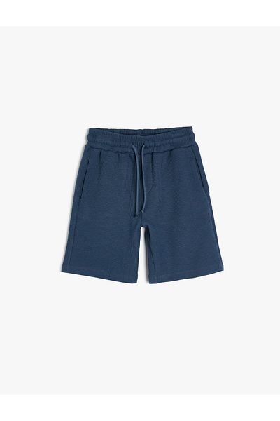 Koton Basic Shorts Textured Waist Tie Pocket Cotton