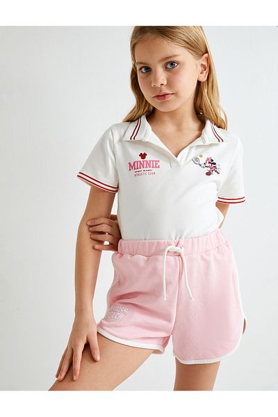 Koton Minnie Mouse Polo Collar Licensed Short Sleeve T-Shirt