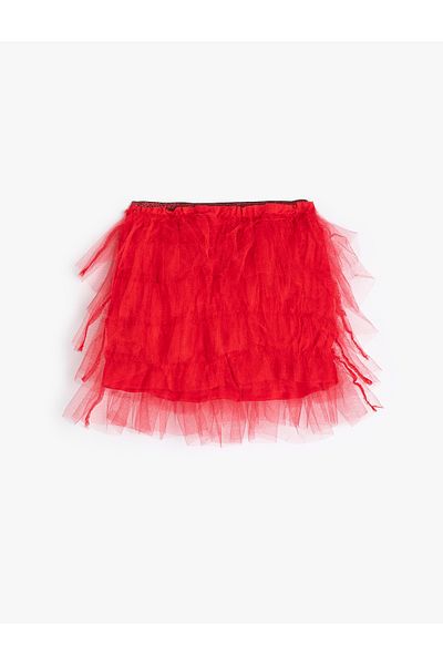 Koton Tutu Skirt Layered Elastic Waist Cotton Lined