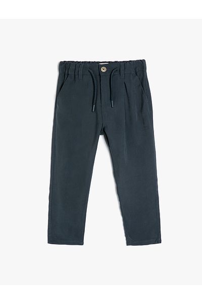 Koton Viscose Fabric Basic Trousers with Pockets - Waist Tied