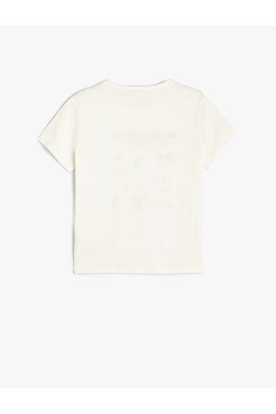 Koton Cotton Short Sleeve Crew Neck T-Shirt - Print Detail