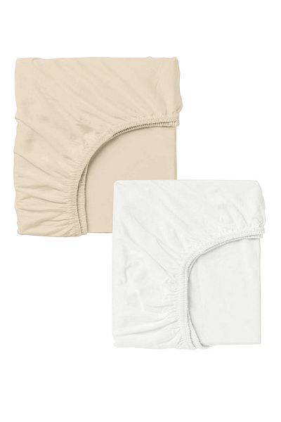 COTENCONCEPT 2 Pieces of Cotton and Elastic 60 X 120 X 15 cm Combed Cotton Baby Bedsheet