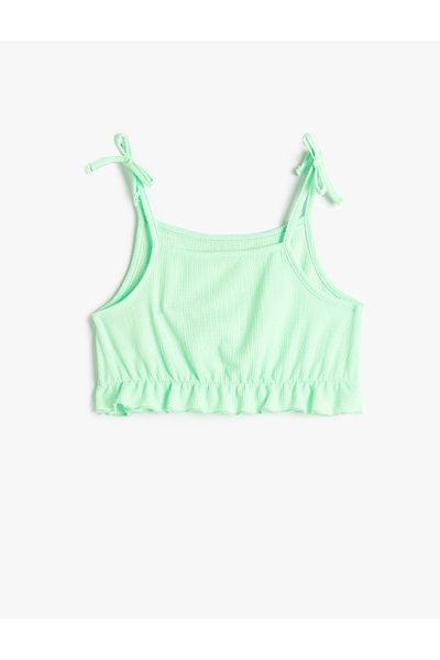 Koton Hängendes kurzes Tanktop – Schleifendetail und Rüschen