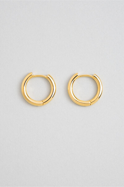 So CHIC... Klasik 18 Ayar Sarı Altın Kaplama Gümüş Halka Küpe