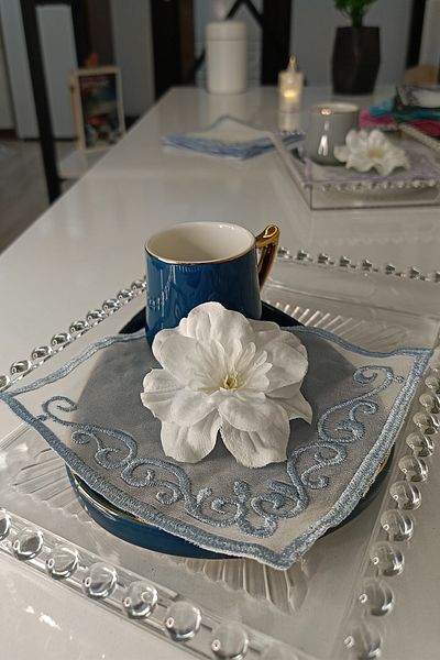 CAMİNHO DA LUA Sara Model 6 Bucuri Servetel Cocktail Cafea Servetel Prezentare Coaster Decorativ De Lux Prezentare Mare