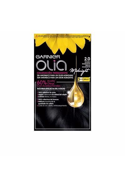 Garnier Olia Coloración Permanente Nr. 2.0 Black Diamond Garnier, 4 Stück