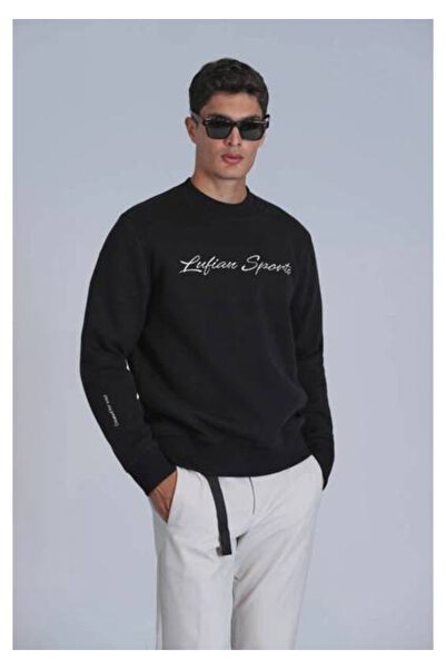Lufian سويت شيرت رجالي أسود - 112030137   محبوب
