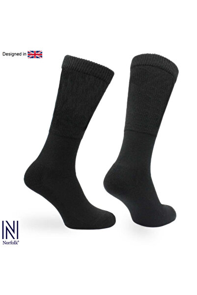 NORFOLK Μαλλί με τεχνολογία Morgan Stretch - Εξαιρετικά φαρδιές μαύρες κάλτσες
