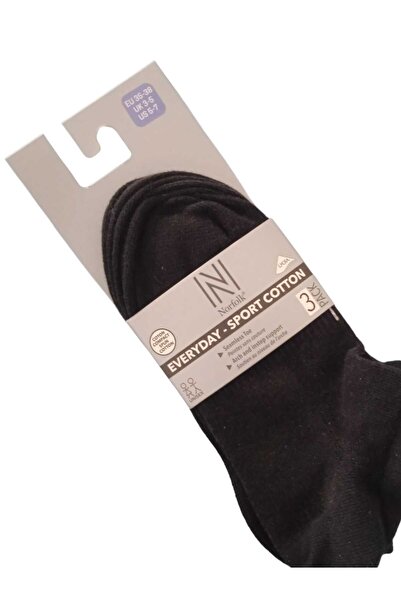 NORFOLK Premium βαμβακερές μαύρες αθλητικές κάλτσες - Πακέτο 3