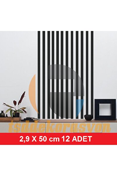 tsddekorasyon Antrasit Renk Ahşap Şerit Duvar Paneli/çıtası