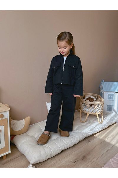 le petit sole Girl's Star Epaulettes Oversize Bottom-Top Set