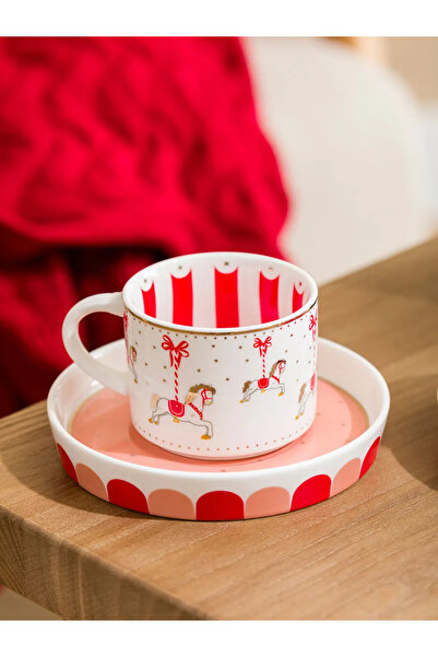 LC Waikiki LCW HOME Pembe Baskılı 2 Kişilik Porselen Kahve Fincan Takımı 90 Ml