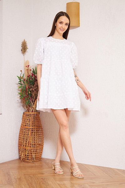 Darlin Moda Γυναικείο Μίνι Φόρεμα Λευκό Μπαλόνι Dm1024