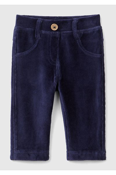 United Colors of Benetton Baby Navy Blue Back Pocket Rabbit Embroidered Trousers