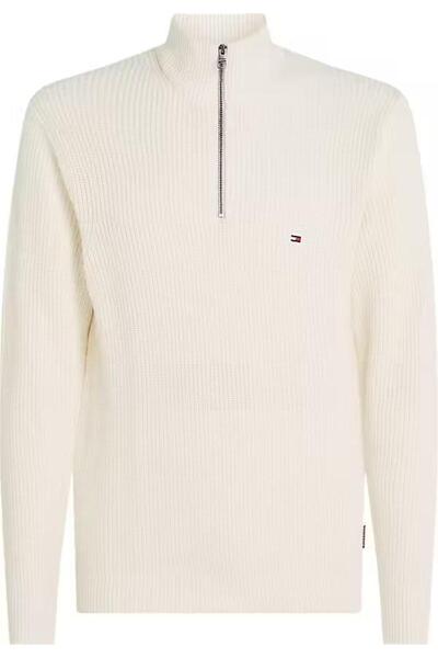 Tommy Hilfiger RIB COTTON ZIP MOCK