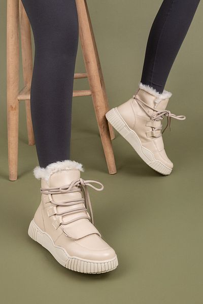 Getcho Γυναικείες μπότες Zacun Shearling Beige