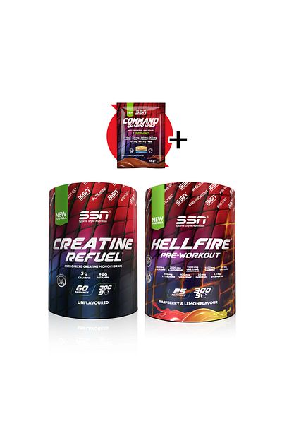 SSN Sports Style Nutrition Performance Combo 2 (Ssn Creatine 300Gr Ssn Hellfire Preworkout 300Gr)