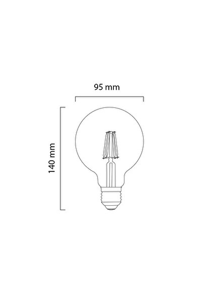 Genel Markalar 4W 220V E27 G95 Rustik LED Ampul G95-4 5'li Paket