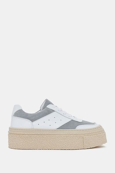 Bestyle Tenis Alves pentru damă - alb/gri, piele naturală
