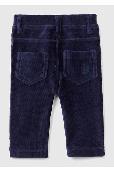 United Colors of Benetton Baby Navy Blue Back Pocket Rabbit Embroidered Trousers