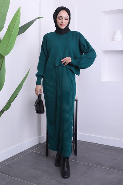 İmajButik Σακάκι δύο κομματιών με κολλητό φουλάρι σε ζωντανό πράσινο χρώμα