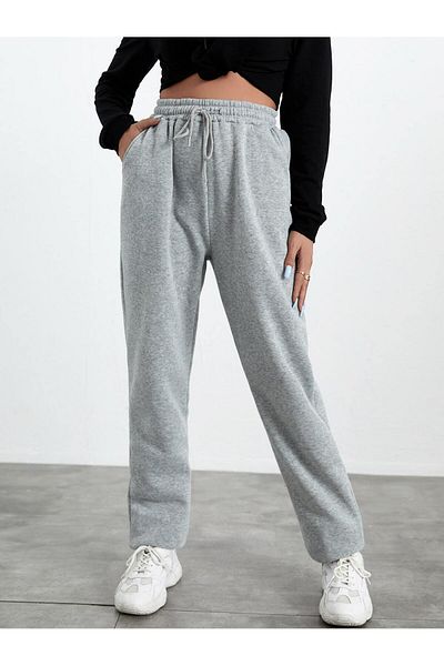 LUMİZA Pantaloni de sport Jogger pentru femei din 2 piese - Negru/Gri Er0085