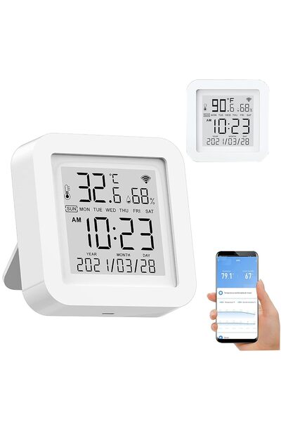 COOYA Smart WiFi Temperature Humidity Monitor,Wireless, with APP Notification Alerts,Smart APP Control