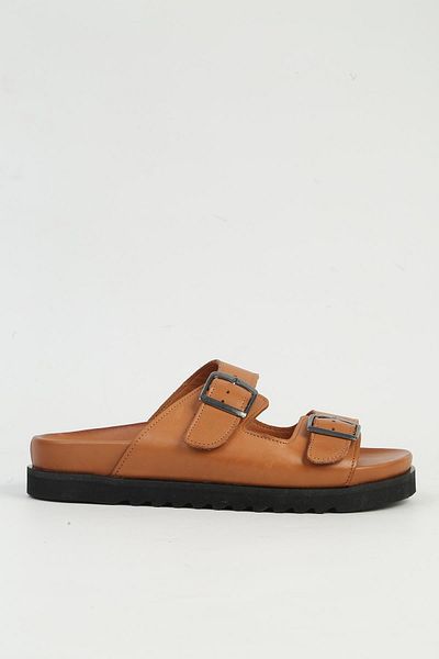 Pierre Cardin Γυναικείες δερμάτινες παντόφλες PCK-5041 Model Tan
