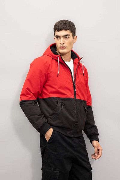 DeFacto Slim Fit Slim Fit Fleece-Mantel mit Kapuze, gefüttert, mit Reißverschluss, N4531az24au