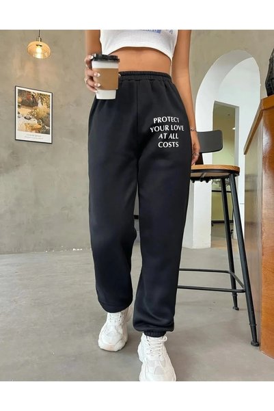 DURAN SPORT Women's Black High-Waist Jogger Pants
