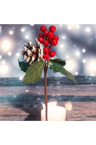 Yenigeldi 4 Pieces 22 cm Handmade Leafy Cone Lad Kokina and Leafy Christmas Ornament Ornament Deco T1144