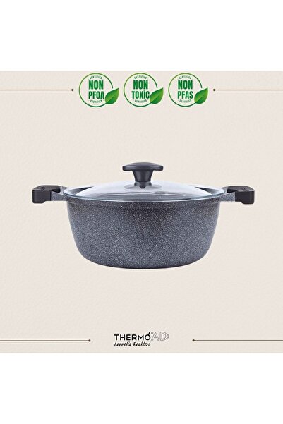 ThermoAD Graneu Series Gray Deep Pot - 24 cm
