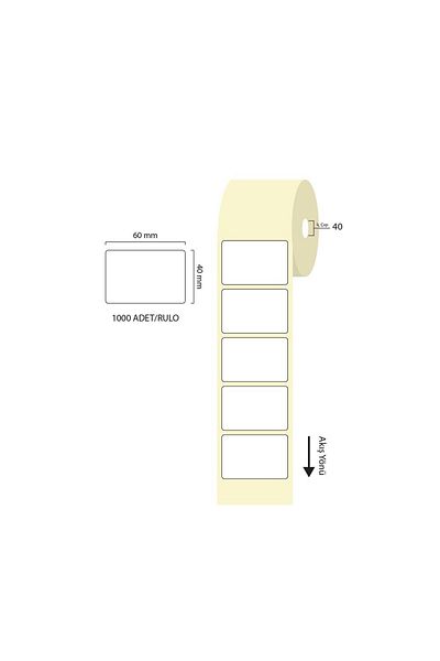 Tanex 60X40Mm Eco Thermal Label 1 Piece 40mm Diameter 1000 Pieces