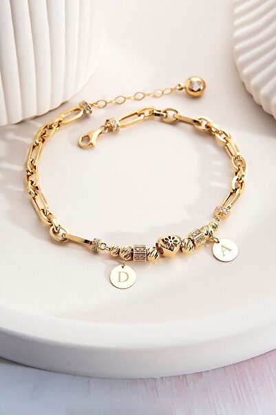 Ersöz Kuyumculuk 14 Ayar Altın Charm Bileklik / Kişiye Özel - Seyahat Çantası Hediyeli!