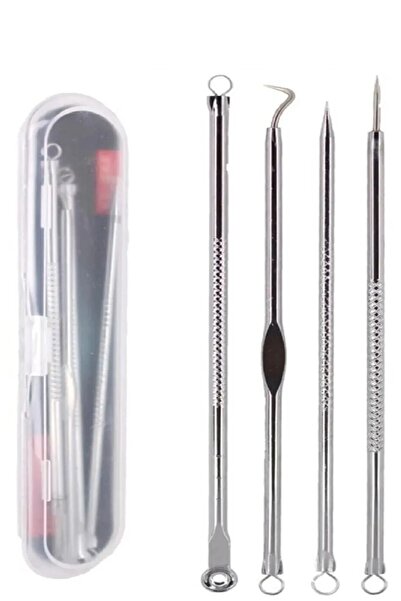 GÜZELYÜZ AVM Komedon Akne Siyah Nokta Temizleyici 4'lü Set Paslanmaz Çelik Ko...