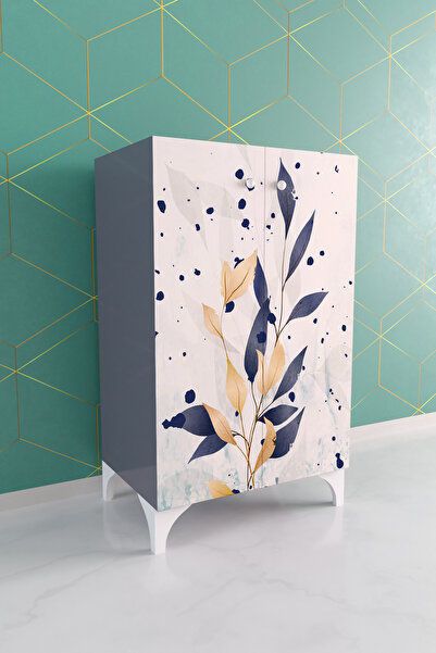 Hediyeler Kapında Bluer Golden 2 Raflı Çok Amaçlı Dolap Mutfak Salon Ofis Dolabı