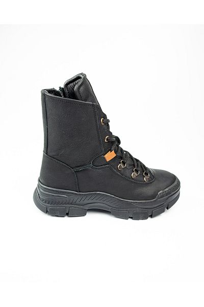 Voyager 8974 Μαύρες δερμάτινες γυναικείες μπότες Nubuck