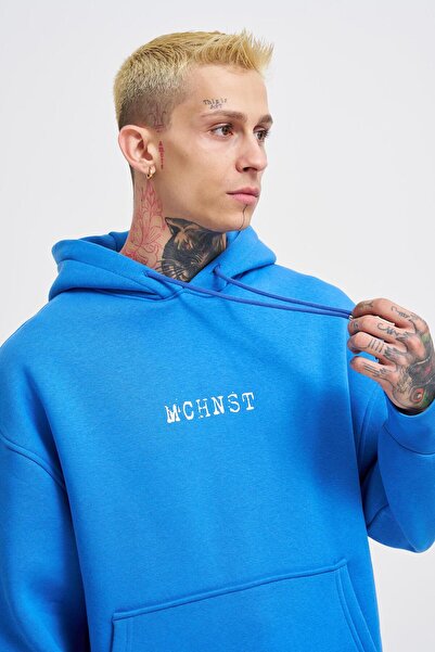 Machinist Erkek Good And Evil Baskılı Oversize Saks Sweatshirt